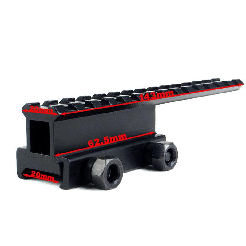 Extension Rail Mount High Riser for 20mm Picatinny Rail