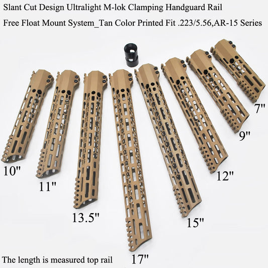 TriRock TAN/FDE 7/9/10/11/12/13.5/15/17' inch M-lok Handguard