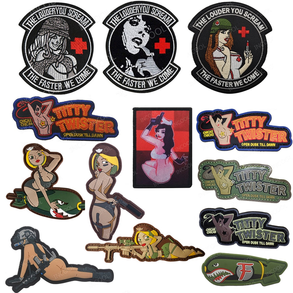 3D Embroidered Rubber Sexy Girl PVC Patch