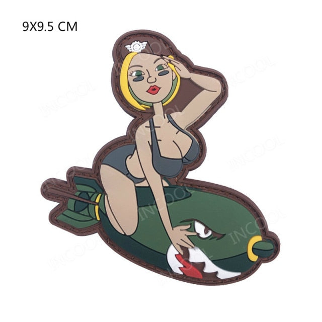 3D Embroidered Rubber Sexy Girl PVC Patch