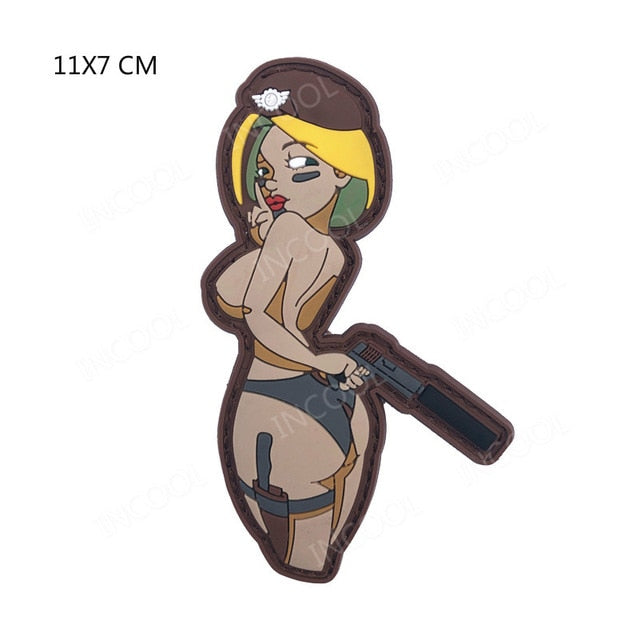 3D Embroidered Rubber Sexy Girl PVC Patch