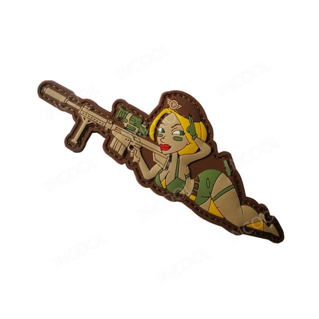 Woman Pvc Patch 3D Embroidered Rubber Sexy Girl PVC Patch – Ironwood Boys Tactical