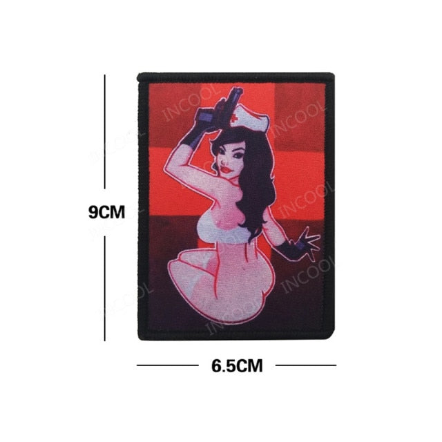 3D Embroidered Rubber Sexy Girl PVC Patch