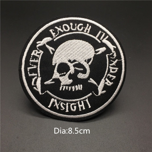 Skull/Bones/Zipper Black & White Patches for Gear