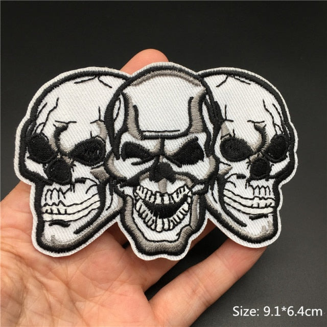 Skull/Bones/Zipper Black & White Patches for Gear