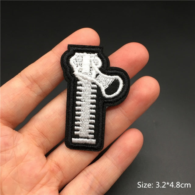 Skull/Bones/Zipper Black & White Patches for Gear