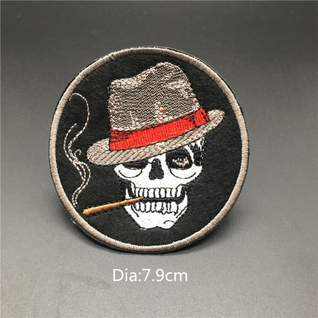 Skull/Bones/Zipper Black & White Patches for Gear