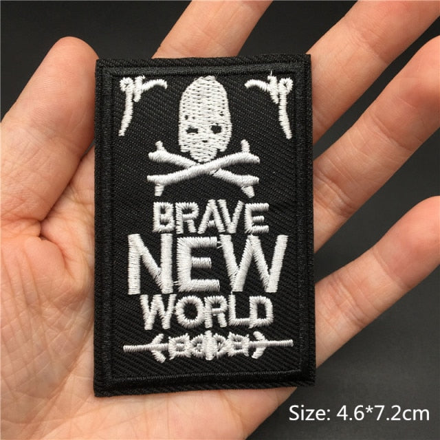 Skull/Bones/Zipper Black & White Patches for Gear