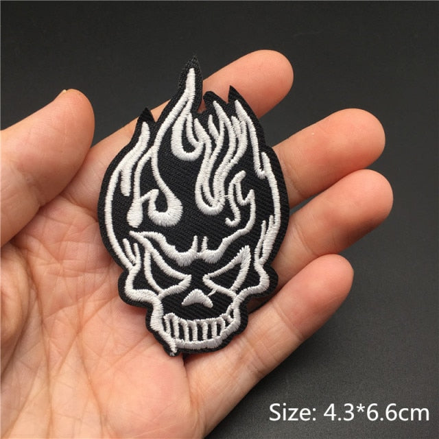 Skull/Bones/Zipper Black & White Patches for Gear