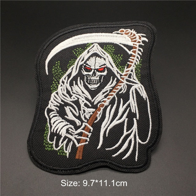 Skull/Bones/Zipper Black & White Patches for Gear