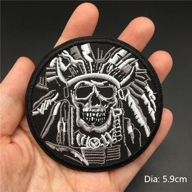 Skull/Bones/Zipper Black & White Patches for Gear