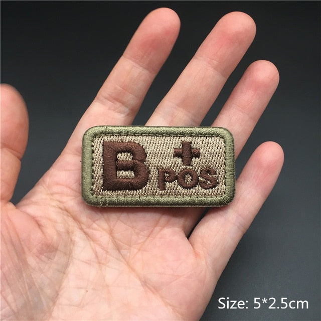 Embroidered 3D Tactical Patch Blood Type Group US ARMY Military Patches for Gear