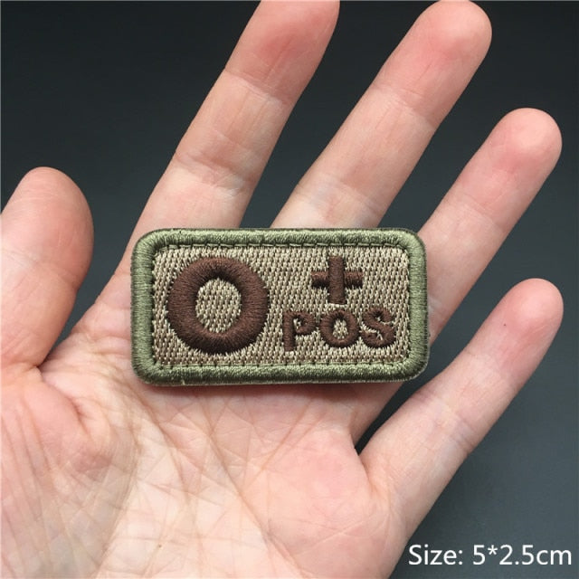 Embroidered 3D Tactical Patch Blood Type Group US ARMY Military Patches for Gear