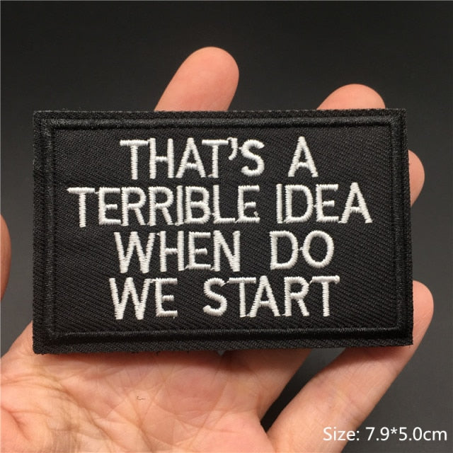 Tactical Embroidered Text Patches for Gear