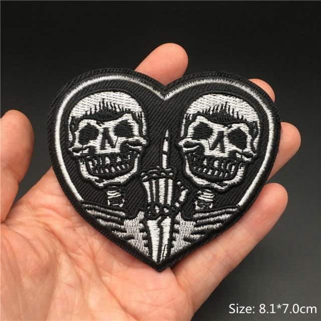 Skull/Bones/Zipper Black & White Patches for Gear