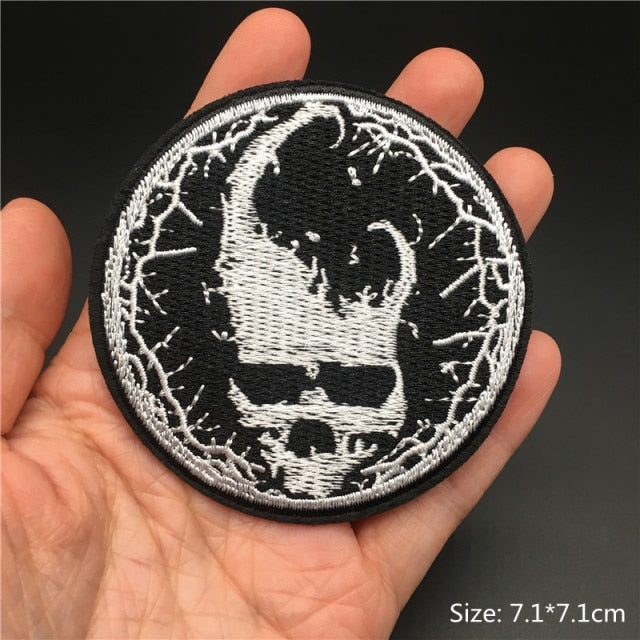 Skull/Bones/Zipper Black & White Patches for Gear