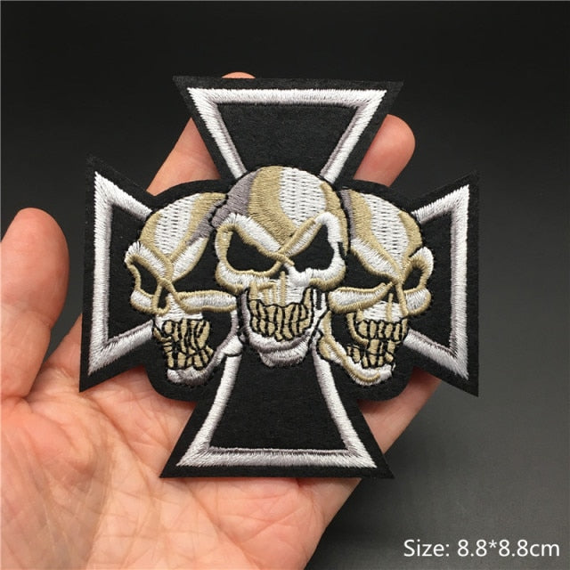 Skull/Bones/Zipper Black & White Patches for Gear