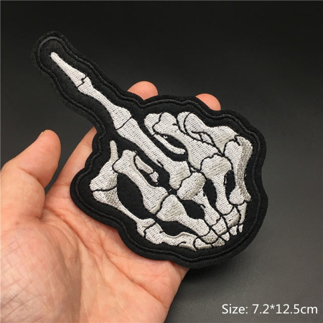 Skull/Bones/Zipper Black & White Patches for Gear