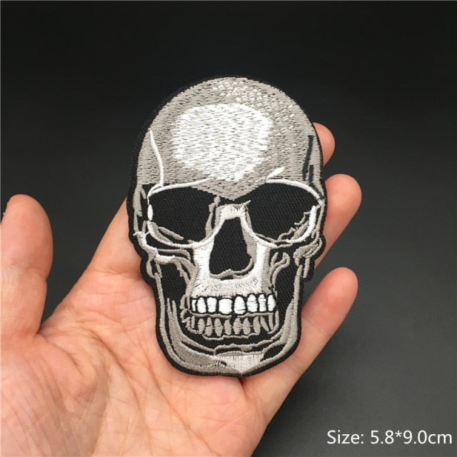 Skull/Bones/Zipper Black & White Patches for Gear