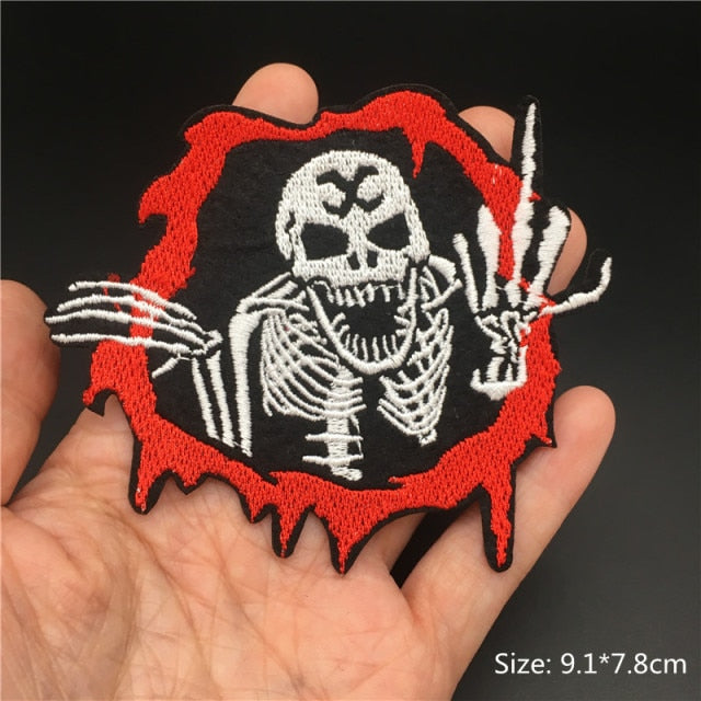 Skull/Bones/Zipper Black & White Patches for Gear