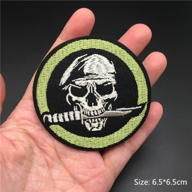 Skull/Bones/Zipper Black & White Patches for Gear