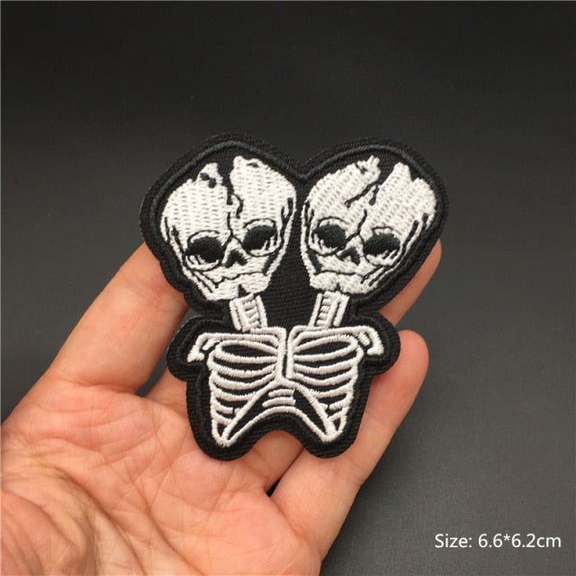 Skull/Bones/Zipper Black & White Patches for Gear