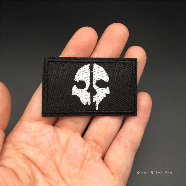 Skull/Bones/Zipper Black & White Patches for Gear