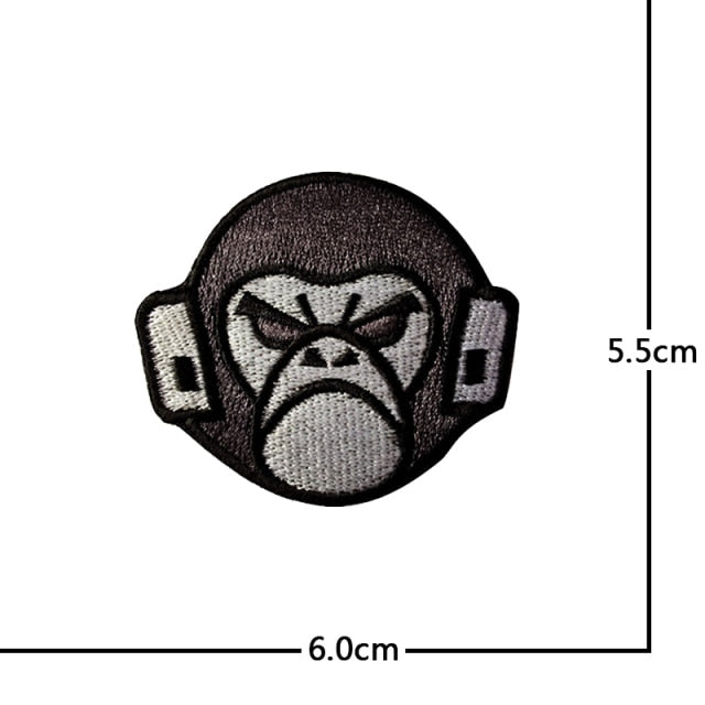 Monkey Hook & Loop Velcro Embroidered Badge Patches