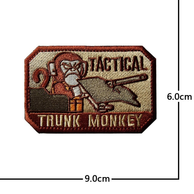 Monkey Hook & Loop Velcro Embroidered Badge Patches