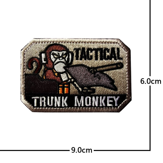 Monkey Hook & Loop Velcro Embroidered Badge Patches