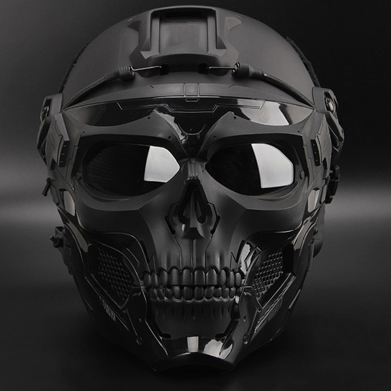 Tactical Helmet and Skull Face Mask