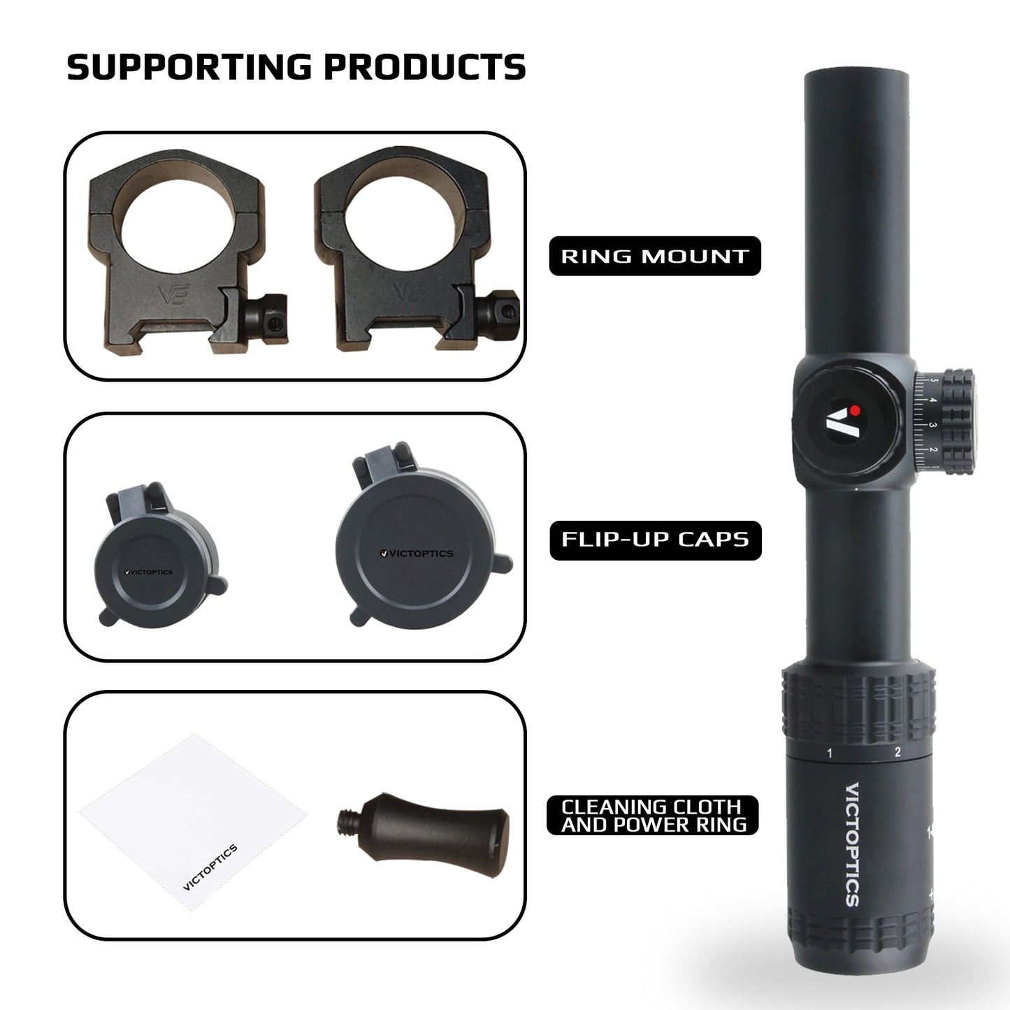 Victoptics S6 1-6x24 SFP Riflescope With Red & Green Illumination Turret lock System