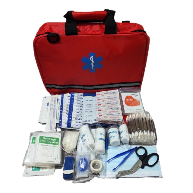 Compact First Aid Kit Designed for Family Emergency Care In Water resistant Medical Bag