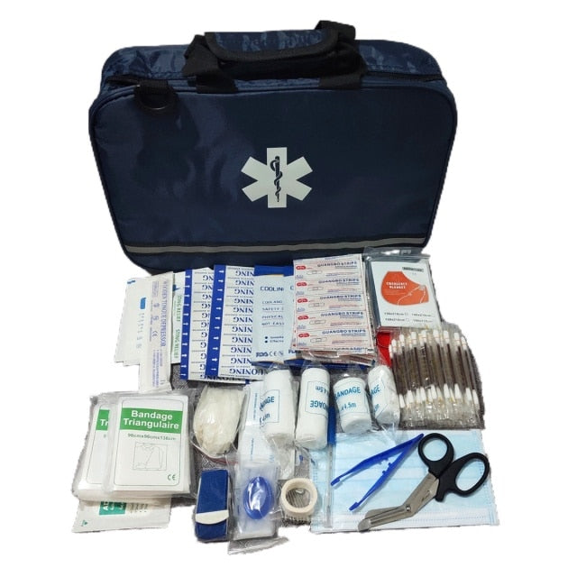 Compact First Aid Kit Designed for Family Emergency Care In Water resistant Medical Bag