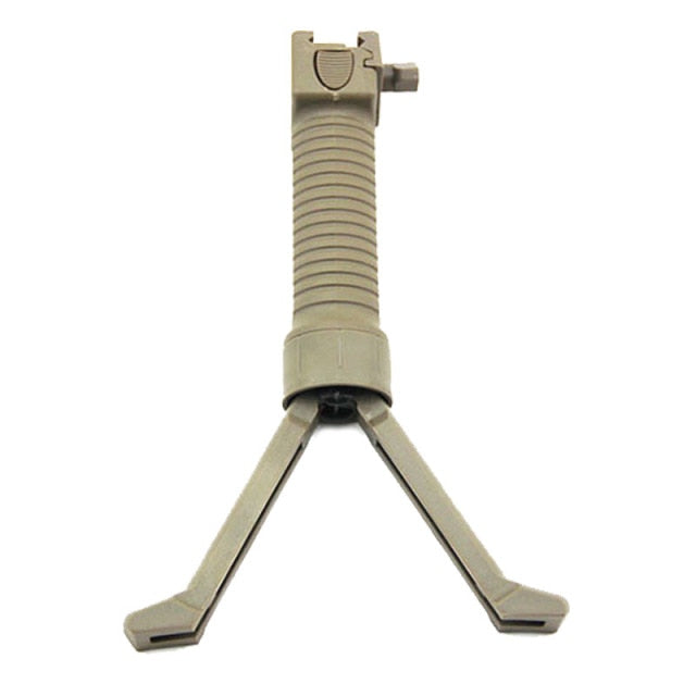 Tactical Vertical Handle Fore Grip with Retractable Spring Loaded Bipod Picattinny Rail