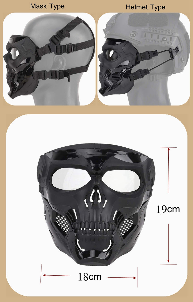 Tactical Helmet and Skull Face Mask