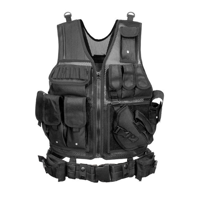 Tactical Equipment Zip Vest W/ Combined Belt