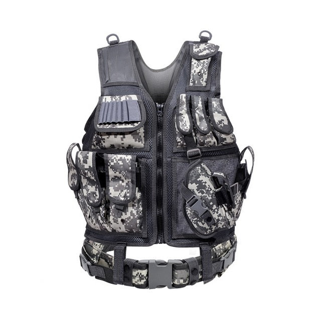 Tactical Equipment Zip Vest W/ Combined Belt