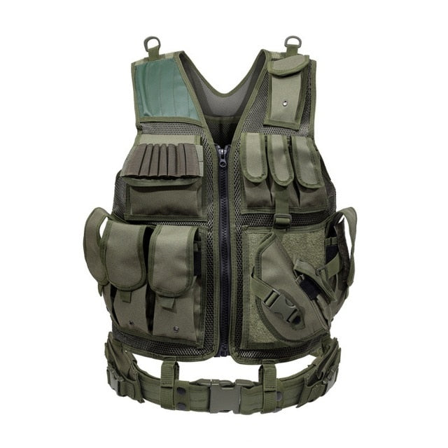 Tactical Equipment Zip Vest W/ Combined Belt