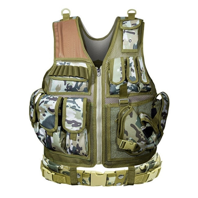 Tactical Equipment Zip Vest W/ Combined Belt