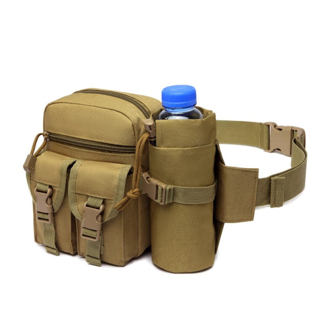 Tactical Nylon Molle Belt Waist Bag With Water Bottle Slot