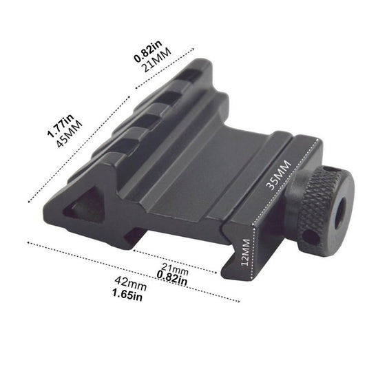 45 degree Offset Tactical 20mm Aluminum 4-slot Side Mount Rail