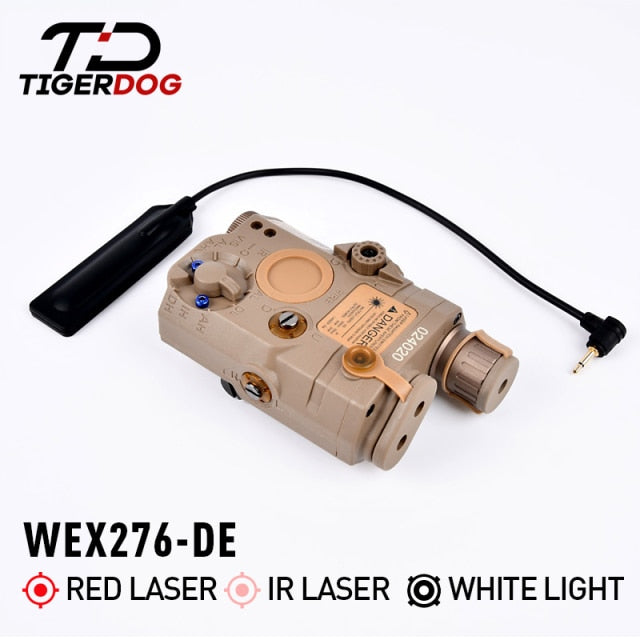 Tactical AN PEQ-15 Red/Blue/Green Dot Laser White LED Flashlight IR Laser Sight 20mm Rail