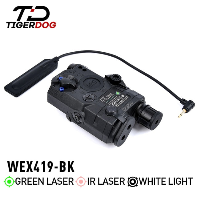 Tactical AN PEQ-15 Red/Blue/Green Dot Laser White LED Flashlight IR Laser Sight 20mm Rail