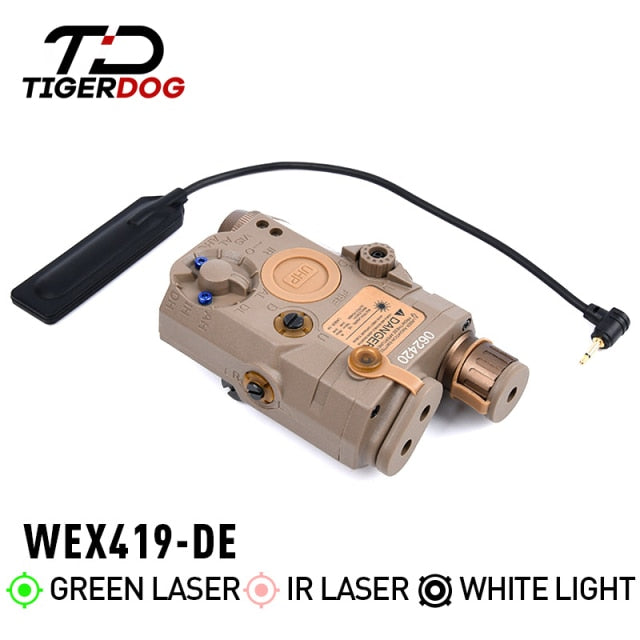 Tactical AN PEQ-15 Red/Blue/Green Dot Laser White LED Flashlight IR Laser Sight 20mm Rail