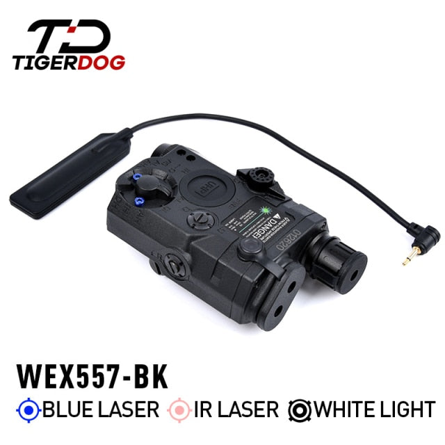 Tactical AN PEQ-15 Red/Blue/Green Dot Laser White LED Flashlight IR Laser Sight 20mm Rail