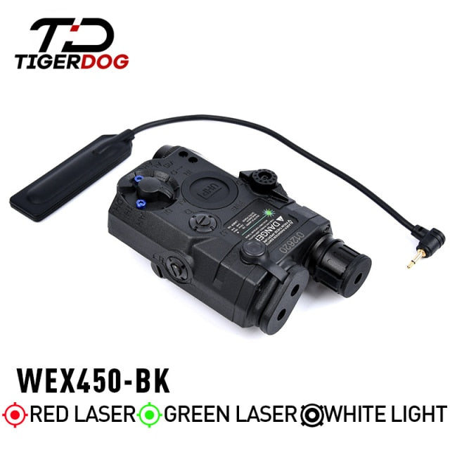 Tactical AN PEQ-15 Red/Blue/Green Dot Laser White LED Flashlight IR Laser Sight 20mm Rail