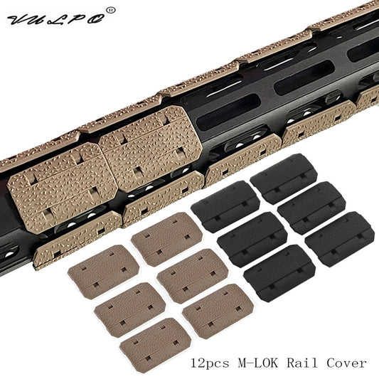 VULPO 12 Pcs/Set Airsoft M-LOK Rail Cover Type 2 Polymer Handguard Accessory