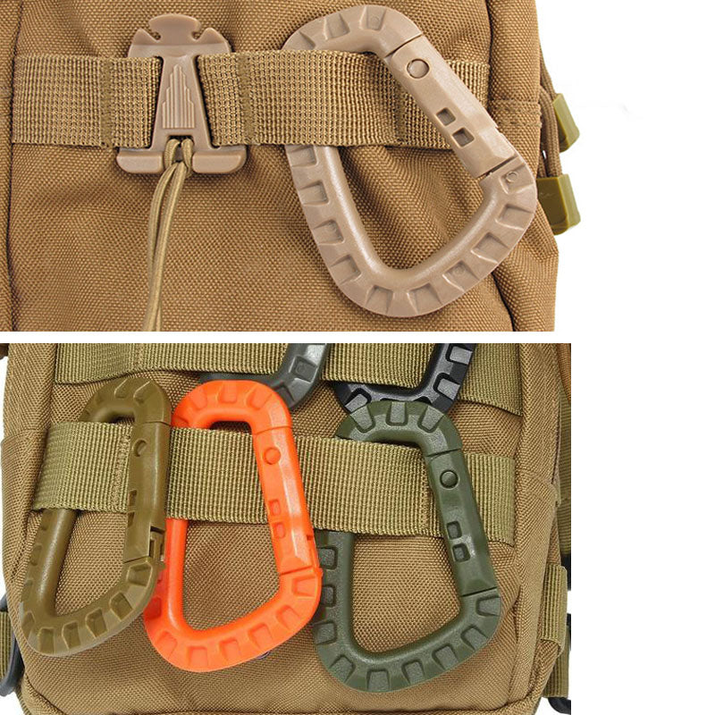 Tactical Carabiner Clip Military Molle Backpack Hook Buckle Quickdraw Accessory