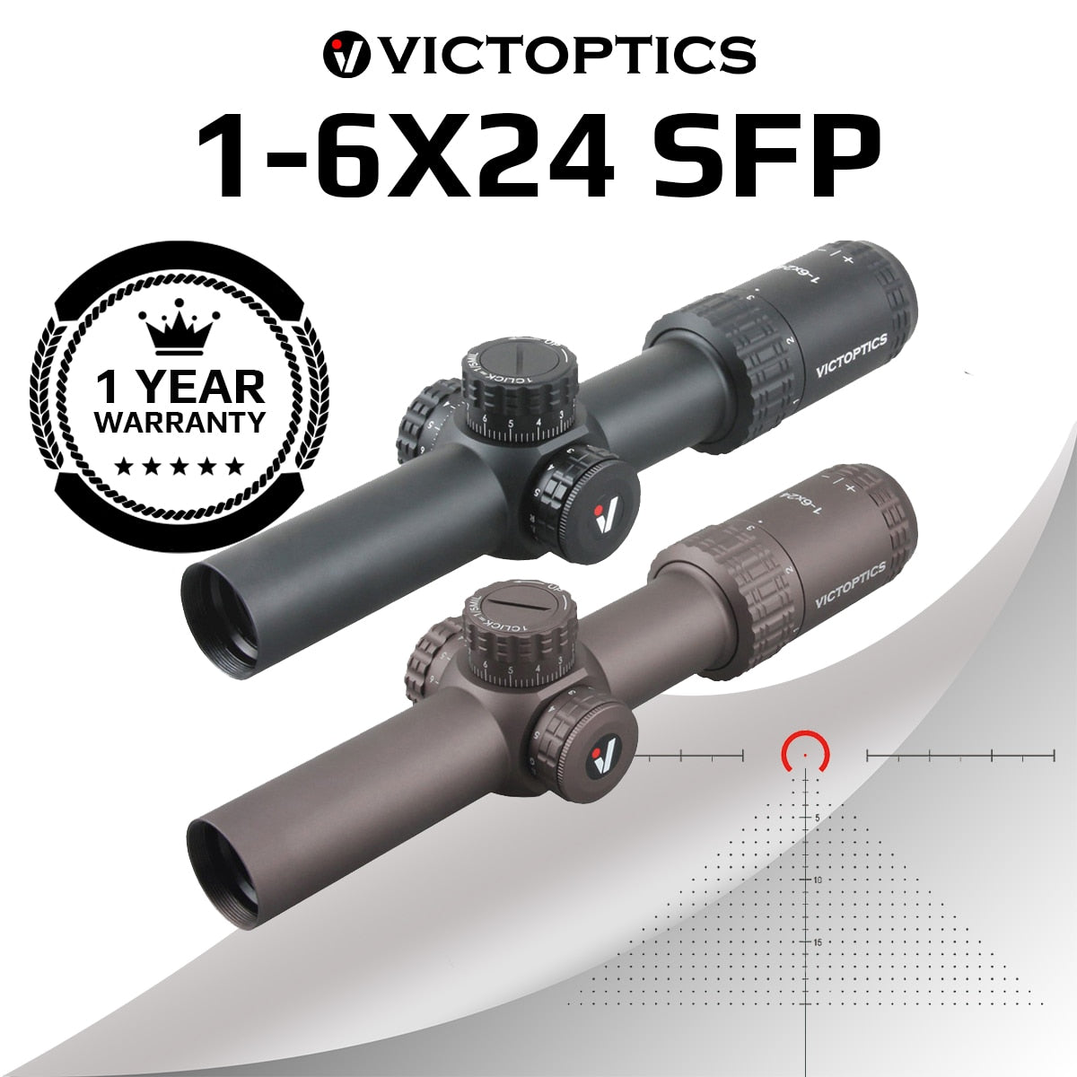 Victoptics S6 1-6x24 SFP Riflescope With Red & Green Illumination Turret lock System